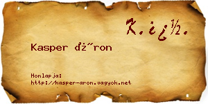 Kasper Áron névjegykártya